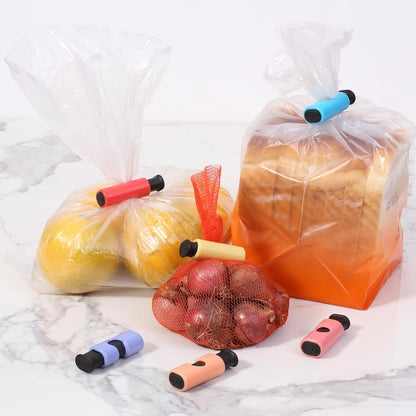 Squeeze and Lock Bread Bag Clips, 2.4 Inch, 8 Pack | Multicolor Squeeze Lock Clips, Reusable Bag Closures for Bread, Snacks, Coffee, Food Storage, Fits Thick and Thin Bags