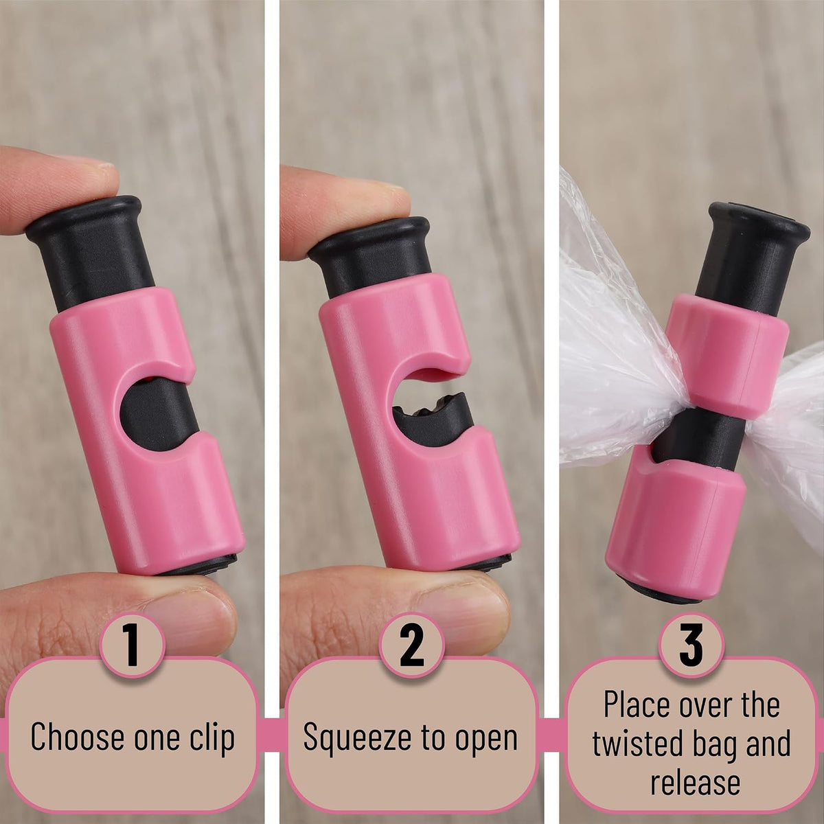 Squeeze and Lock Bread Bag Clips, 2.4 Inch, 8 Pack | Multicolor Squeeze Lock Clips, Reusable Bag Closures for Bread, Snacks, Coffee, Food Storage, Fits Thick and Thin Bags