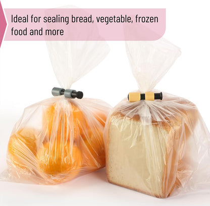 Squeeze and Lock Bread Bag Clips, 2.4 Inch, 8 Pack | Multicolor Squeeze Lock Clips, Reusable Bag Closures for Bread, Snacks, Coffee, Food Storage, Fits Thick and Thin Bags