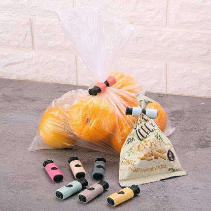 Squeeze and Lock Bread Bag Clips, 2.4 Inch, 8 Pack | Multicolor Squeeze Lock Clips, Reusable Bag Closures for Bread, Snacks, Coffee, Food Storage, Fits Thick and Thin Bags