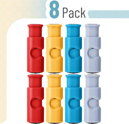 Squeeze and Lock Bread Bag Clips, 2.4 Inch, 8 Pack | Multicolor Squeeze Lock Clips, Reusable Bag Closures for Bread, Snacks, Coffee, Food Storage, Fits Thick and Thin Bags