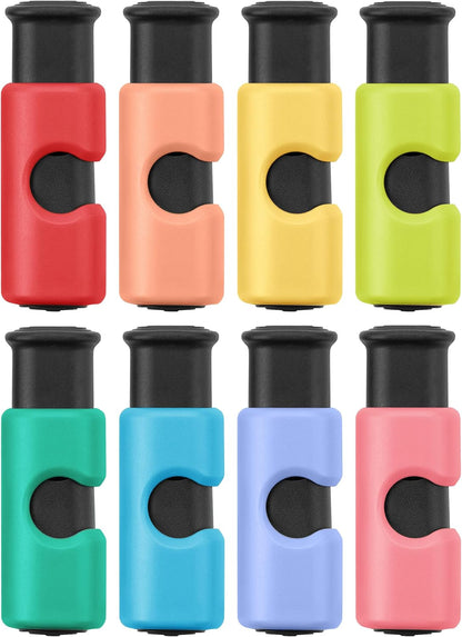 Squeeze and Lock Bread Bag Clips, 2.4 Inch, 8 Pack | Multicolor Squeeze Lock Clips, Reusable Bag Closures for Bread, Snacks, Coffee, Food Storage, Fits Thick and Thin Bags