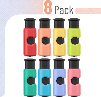 Squeeze and Lock Bread Bag Clips, 2.4 Inch, 8 Pack | Multicolor Squeeze Lock Clips, Reusable Bag Closures for Bread, Snacks, Coffee, Food Storage, Fits Thick and Thin Bags