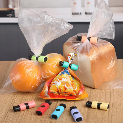 Squeeze and Lock Bread Bag Clips, 2.4 Inch, 8 Pack | Multicolor Squeeze Lock Clips, Reusable Bag Closures for Bread, Snacks, Coffee, Food Storage, Fits Thick and Thin Bags
