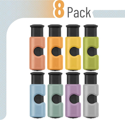 Squeeze and Lock Bread Bag Clips, 2.4 Inch, 8 Pack | Multicolor Squeeze Lock Clips, Reusable Bag Closures for Bread, Snacks, Coffee, Food Storage, Fits Thick and Thin Bags