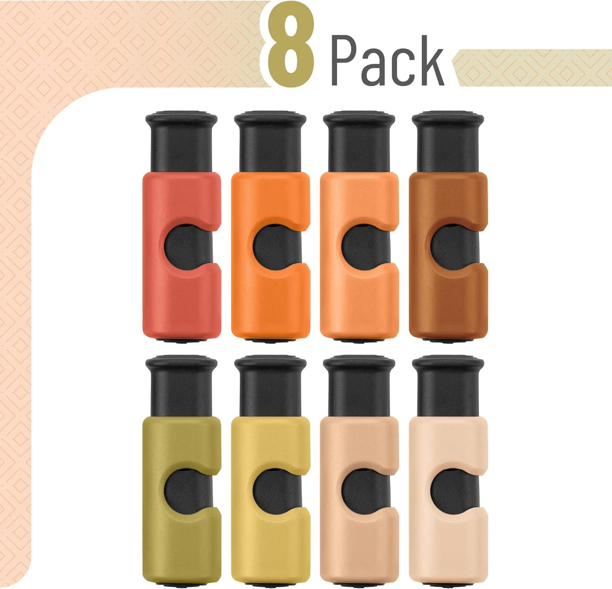 Squeeze and Lock Bread Bag Clips, 2.4 Inch, 8 Pack | Multicolor Squeeze Lock Clips, Reusable Bag Closures for Bread, Snacks, Coffee, Food Storage, Fits Thick and Thin Bags