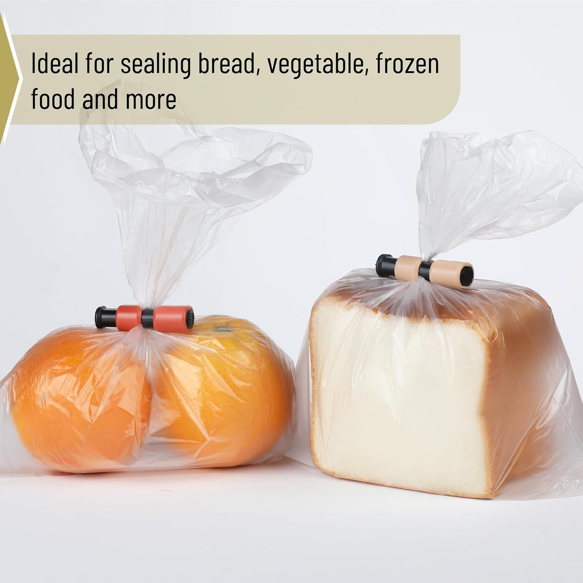 Squeeze and Lock Bread Bag Clips, 2.4 Inch, 8 Pack | Multicolor Squeeze Lock Clips, Reusable Bag Closures for Bread, Snacks, Coffee, Food Storage, Fits Thick and Thin Bags