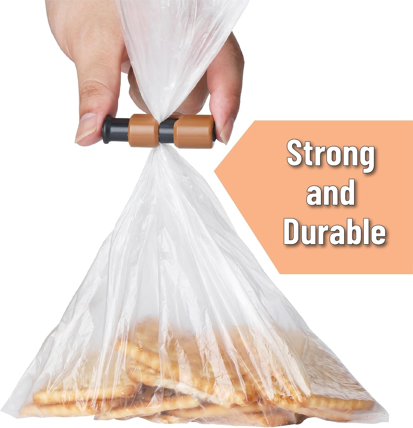 Squeeze and Lock Bread Bag Clips, 2.4 Inch, 8 Pack | Multicolor Squeeze Lock Clips, Reusable Bag Closures for Bread, Snacks, Coffee, Food Storage, Fits Thick and Thin Bags