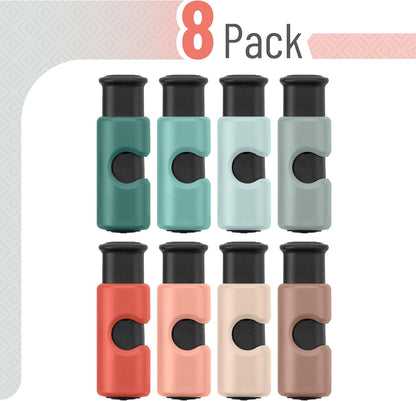 Squeeze and Lock Bread Bag Clips, 2.4 Inch, 8 Pack | Multicolor Squeeze Lock Clips, Reusable Bag Closures for Bread, Snacks, Coffee, Food Storage, Fits Thick and Thin Bags