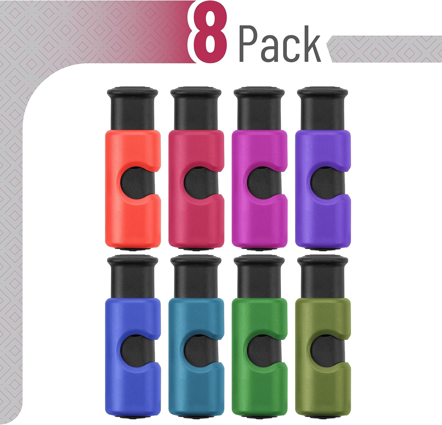 Squeeze and Lock Bread Bag Clips, 2.4 Inch, 8 Pack | Multicolor Squeeze Lock Clips, Reusable Bag Closures for Bread, Snacks, Coffee, Food Storage, Fits Thick and Thin Bags