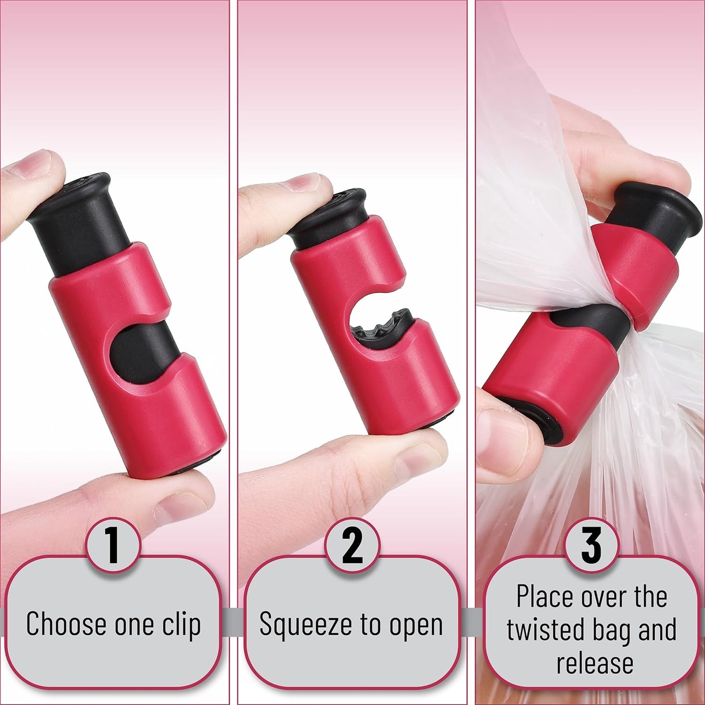 Squeeze and Lock Bread Bag Clips, 2.4 Inch, 8 Pack | Multicolor Squeeze Lock Clips, Reusable Bag Closures for Bread, Snacks, Coffee, Food Storage, Fits Thick and Thin Bags