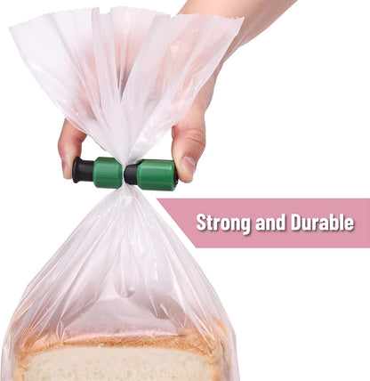 Squeeze and Lock Bread Bag Clips, 2.4 Inch, 8 Pack | Multicolor Squeeze Lock Clips, Reusable Bag Closures for Bread, Snacks, Coffee, Food Storage, Fits Thick and Thin Bags