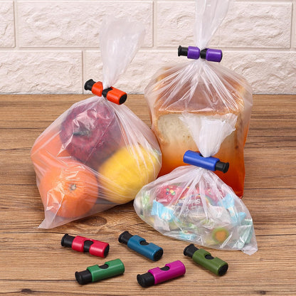 Squeeze and Lock Bread Bag Clips, 2.4 Inch, 8 Pack | Multicolor Squeeze Lock Clips, Reusable Bag Closures for Bread, Snacks, Coffee, Food Storage, Fits Thick and Thin Bags