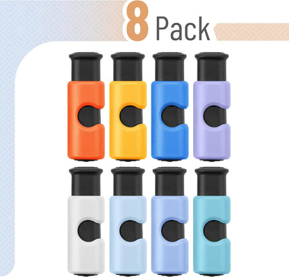 Squeeze and Lock Bread Bag Clips, 2.4 Inch, 8 Pack | Multicolor Squeeze Lock Clips, Reusable Bag Closures for Bread, Snacks, Coffee, Food Storage, Fits Thick and Thin Bags