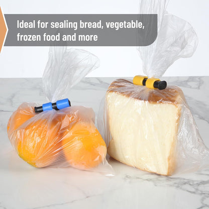 Squeeze and Lock Bread Bag Clips, 2.4 Inch, 8 Pack | Multicolor Squeeze Lock Clips, Reusable Bag Closures for Bread, Snacks, Coffee, Food Storage, Fits Thick and Thin Bags