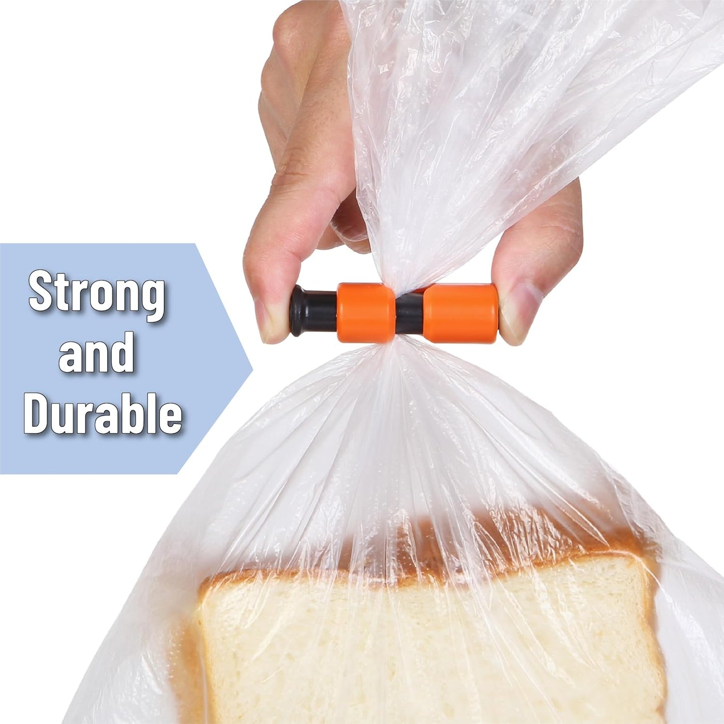 Squeeze and Lock Bread Bag Clips, 2.4 Inch, 8 Pack | Multicolor Squeeze Lock Clips, Reusable Bag Closures for Bread, Snacks, Coffee, Food Storage, Fits Thick and Thin Bags