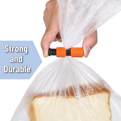 Squeeze and Lock Bread Bag Clips, 2.4 Inch, 8 Pack | Multicolor Squeeze Lock Clips, Reusable Bag Closures for Bread, Snacks, Coffee, Food Storage, Fits Thick and Thin Bags