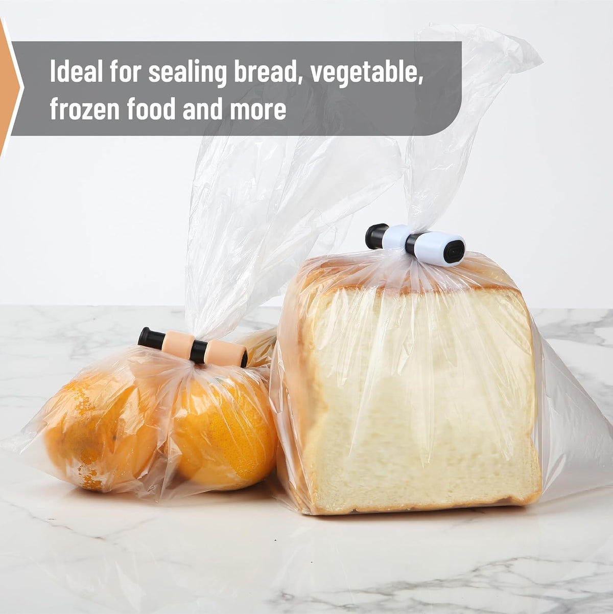 Squeeze and Lock Bread Bag Clips, 2.4 Inch, 8 Pack | Multicolor Squeeze Lock Clips, Reusable Bag Closures for Bread, Snacks, Coffee, Food Storage, Fits Thick and Thin Bags