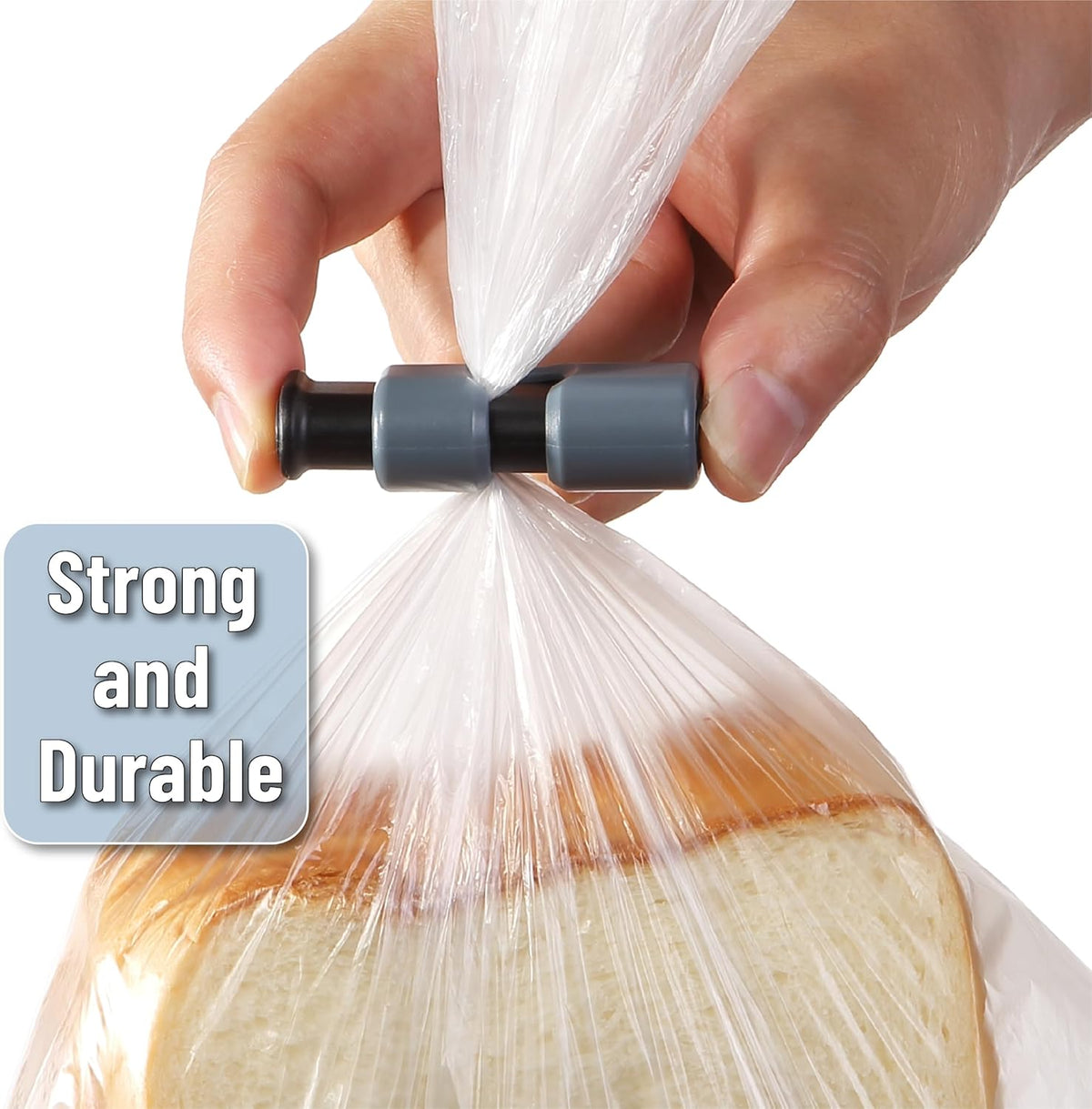 Squeeze and Lock Bread Bag Clips, 2.4 Inch, 8 Pack | Multicolor Squeeze Lock Clips, Reusable Bag Closures for Bread, Snacks, Coffee, Food Storage, Fits Thick and Thin Bags