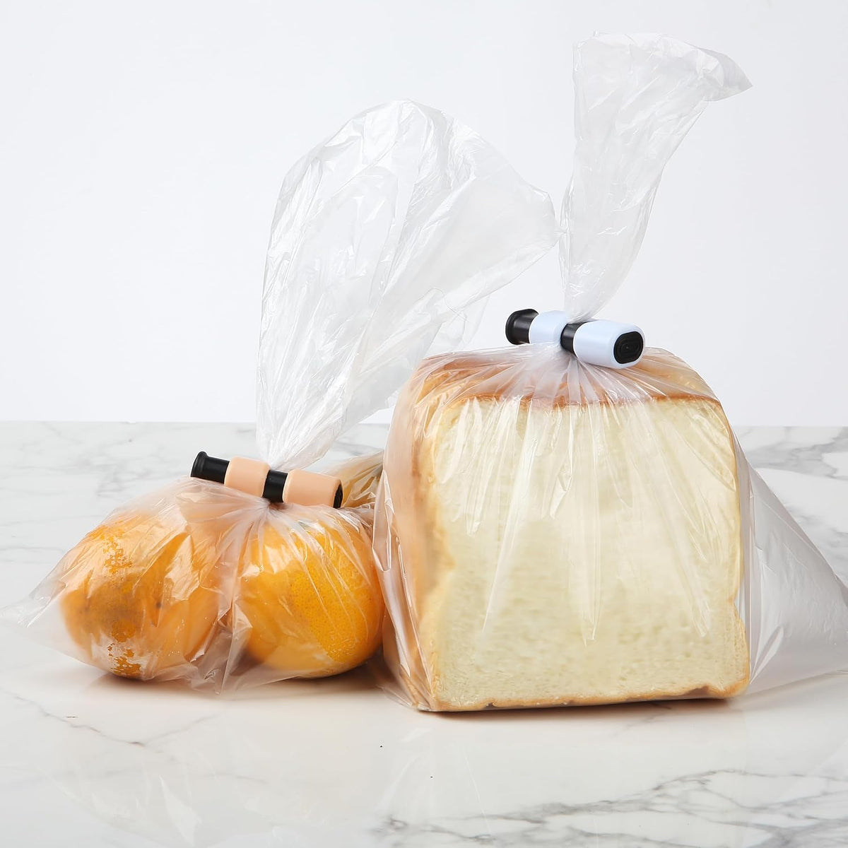 Squeeze and Lock Bread Bag Clips, 2.4 Inch, 8 Pack | Multicolor Squeeze Lock Clips, Reusable Bag Closures for Bread, Snacks, Coffee, Food Storage, Fits Thick and Thin Bags
