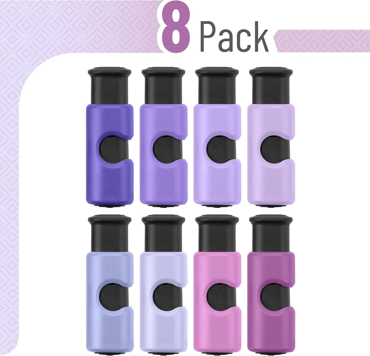 Squeeze and Lock Bread Bag Clips, 2.4 Inch, 8 Pack | Multicolor Squeeze Lock Clips, Reusable Bag Closures for Bread, Snacks, Coffee, Food Storage, Fits Thick and Thin Bags