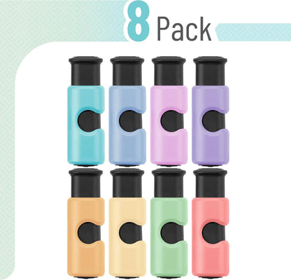 Squeeze and Lock Bread Bag Clips, 2.4 Inch, 8 Pack | Multicolor Squeeze Lock Clips, Reusable Bag Closures for Bread, Snacks, Coffee, Food Storage, Fits Thick and Thin Bags