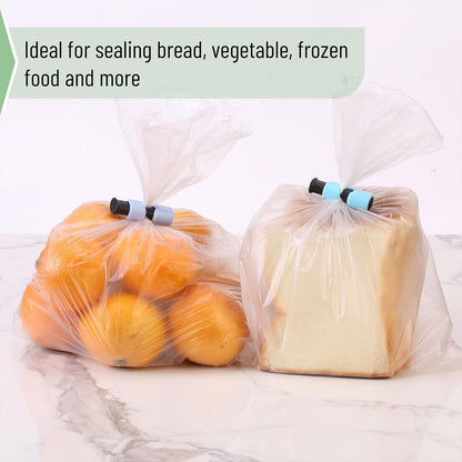 Squeeze and Lock Bread Bag Clips, 2.4 Inch, 8 Pack | Multicolor Squeeze Lock Clips, Reusable Bag Closures for Bread, Snacks, Coffee, Food Storage, Fits Thick and Thin Bags