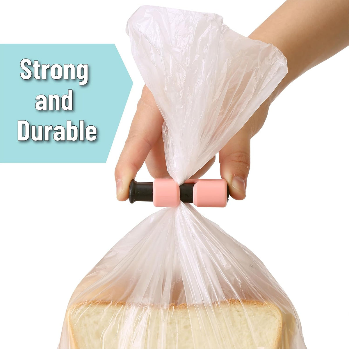 Squeeze and Lock Bread Bag Clips, 2.4 Inch, 8 Pack | Multicolor Squeeze Lock Clips, Reusable Bag Closures for Bread, Snacks, Coffee, Food Storage, Fits Thick and Thin Bags