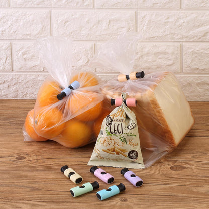 Squeeze and Lock Bread Bag Clips, 2.4 Inch, 8 Pack | Multicolor Squeeze Lock Clips, Reusable Bag Closures for Bread, Snacks, Coffee, Food Storage, Fits Thick and Thin Bags