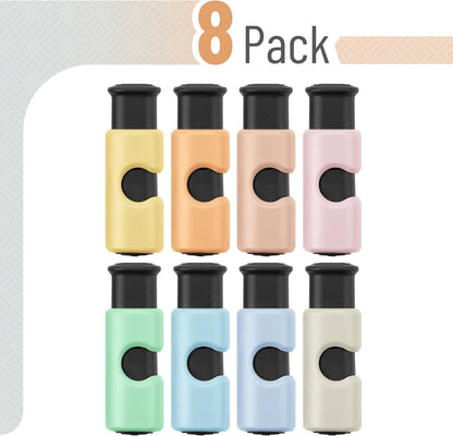 Squeeze and Lock Bread Bag Clips, 2.4 Inch, 8 Pack | Multicolor Squeeze Lock Clips, Reusable Bag Closures for Bread, Snacks, Coffee, Food Storage, Fits Thick and Thin Bags