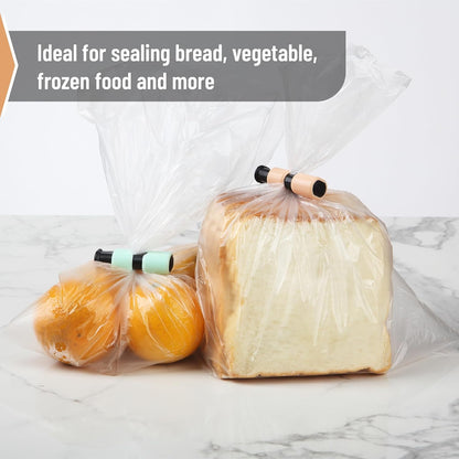 Squeeze and Lock Bread Bag Clips, 2.4 Inch, 8 Pack | Multicolor Squeeze Lock Clips, Reusable Bag Closures for Bread, Snacks, Coffee, Food Storage, Fits Thick and Thin Bags