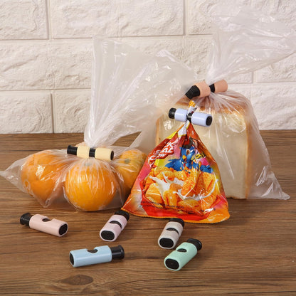 Squeeze and Lock Bread Bag Clips, 2.4 Inch, 8 Pack | Multicolor Squeeze Lock Clips, Reusable Bag Closures for Bread, Snacks, Coffee, Food Storage, Fits Thick and Thin Bags