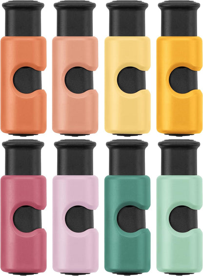 Squeeze and Lock Bread Bag Clips, 2.4 Inch, 8 Pack | Multicolor Squeeze Lock Clips, Reusable Bag Closures for Bread, Snacks, Coffee, Food Storage, Fits Thick and Thin Bags