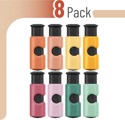 Squeeze and Lock Bread Bag Clips, 2.4 Inch, 8 Pack | Multicolor Squeeze Lock Clips, Reusable Bag Closures for Bread, Snacks, Coffee, Food Storage, Fits Thick and Thin Bags