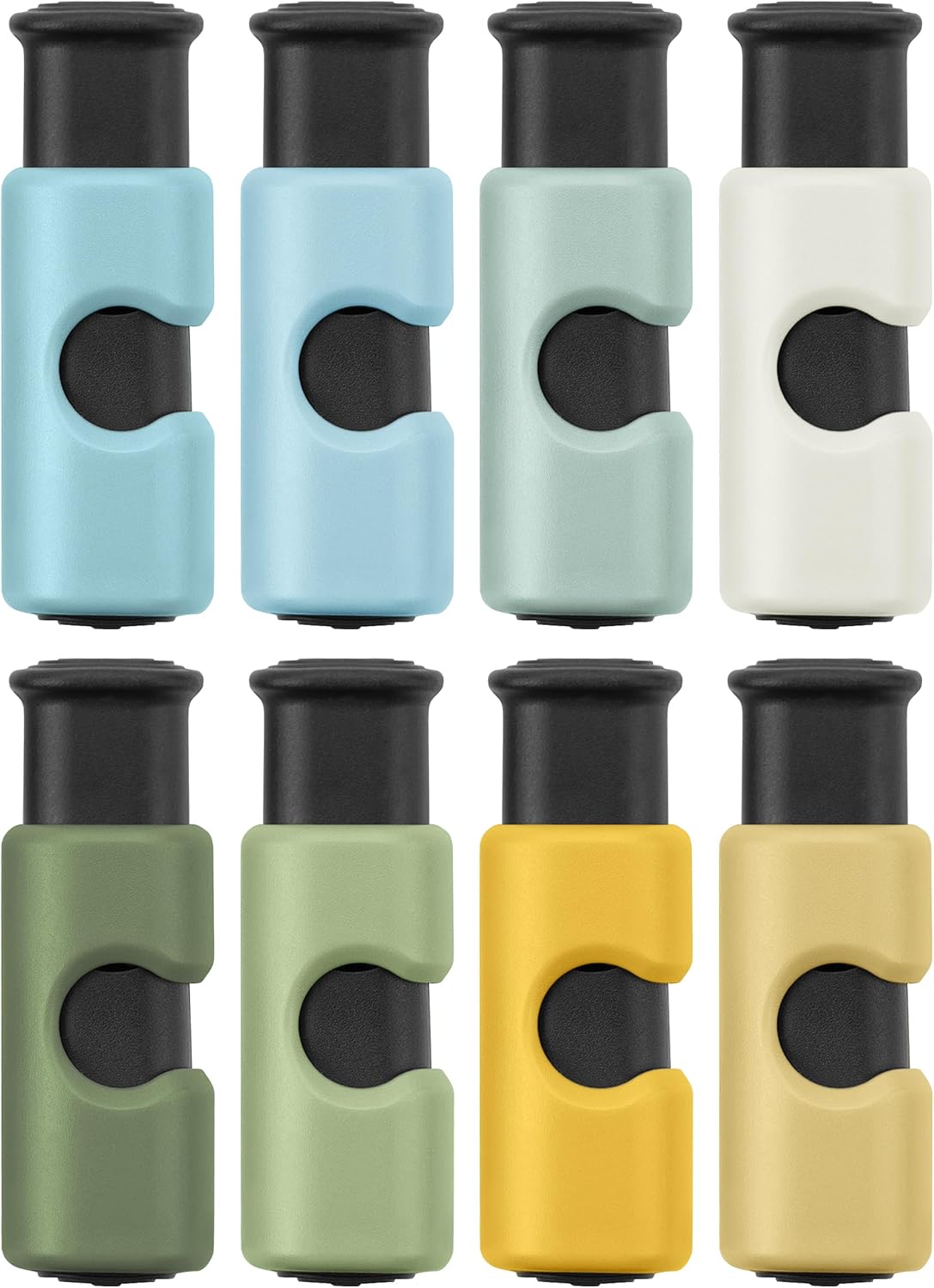 Squeeze and Lock Bread Bag Clips, 2.4 Inch, 8 Pack | Multicolor Squeeze Lock Clips, Reusable Bag Closures for Bread, Snacks, Coffee, Food Storage, Fits Thick and Thin Bags