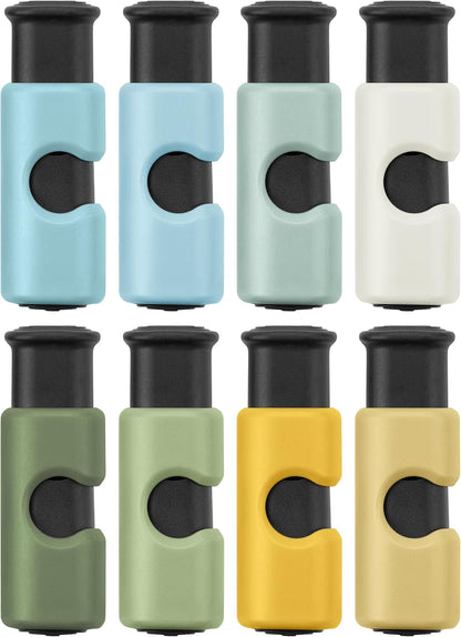 Squeeze and Lock Bread Bag Clips, 2.4 Inch, 8 Pack | Multicolor Squeeze Lock Clips, Reusable Bag Closures for Bread, Snacks, Coffee, Food Storage, Fits Thick and Thin Bags