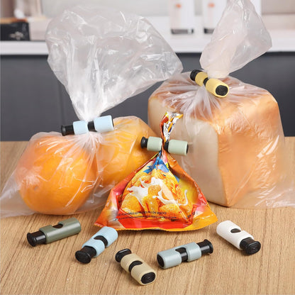 Squeeze and Lock Bread Bag Clips, 2.4 Inch, 8 Pack | Multicolor Squeeze Lock Clips, Reusable Bag Closures for Bread, Snacks, Coffee, Food Storage, Fits Thick and Thin Bags