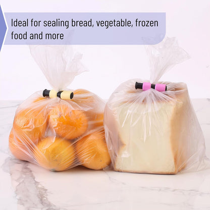 Squeeze and Lock Bread Bag Clips, 2.4 Inch, 8 Pack | Multicolor Squeeze Lock Clips, Reusable Bag Closures for Bread, Snacks, Coffee, Food Storage, Fits Thick and Thin Bags