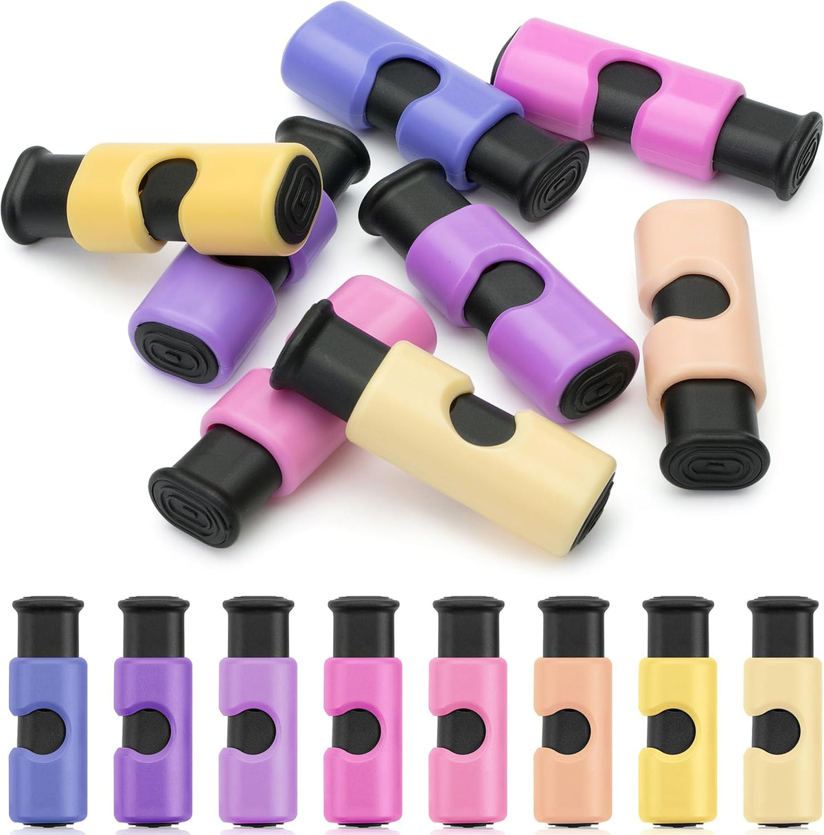 Squeeze and Lock Bread Bag Clips, 2.4 Inch, 8 Pack | Multicolor Squeeze Lock Clips, Reusable Bag Closures for Bread, Snacks, Coffee, Food Storage, Fits Thick and Thin Bags