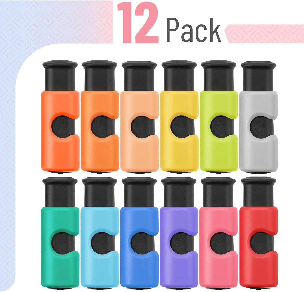 Squeeze and Lock Bread Bag Clips, 2.4 Inch, 8 Pack | Multicolor Squeeze Lock Clips, Reusable Bag Closures for Bread, Snacks, Coffee, Food Storage, Fits Thick and Thin Bags
