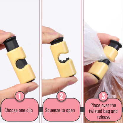 Squeeze and Lock Bread Bag Clips, 2.4 Inch, 8 Pack | Multicolor Squeeze Lock Clips, Reusable Bag Closures for Bread, Snacks, Coffee, Food Storage, Fits Thick and Thin Bags