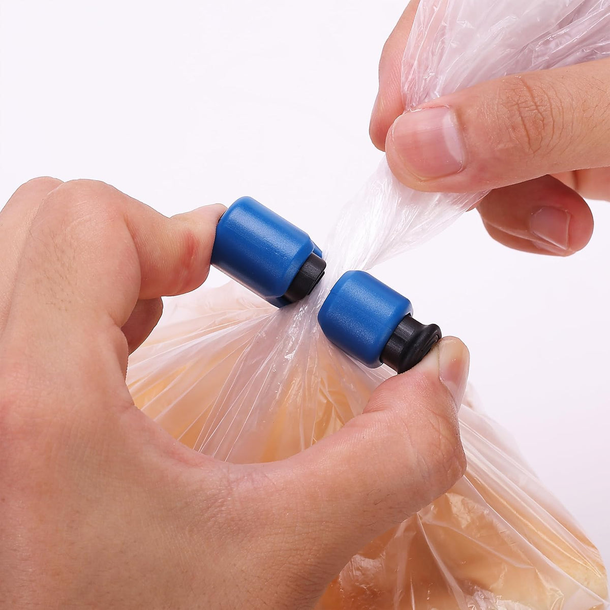 Squeeze and Lock Bread Bag Clips, 2.4 Inch, 8 Pack | Multicolor Squeeze Lock Clips, Reusable Bag Closures for Bread, Snacks, Coffee, Food Storage, Fits Thick and Thin Bags