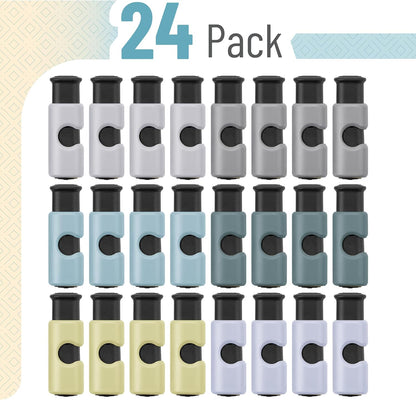 Squeeze and Lock Bread Bag Clips, 2.4 Inch, 8 Pack | Multicolor Squeeze Lock Clips, Reusable Bag Closures for Bread, Snacks, Coffee, Food Storage, Fits Thick and Thin Bags