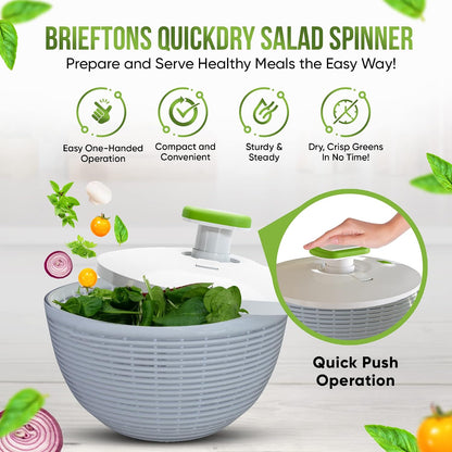 Large 6.2-Quart Collapsible Salad Spinner: Manual One-Handed Pump Vegetable Washer Dryer Drainer Strainer, BPA-Free Bowl, Basket Colander & Lid, Compact Storage, for Greens Herbs Fruits