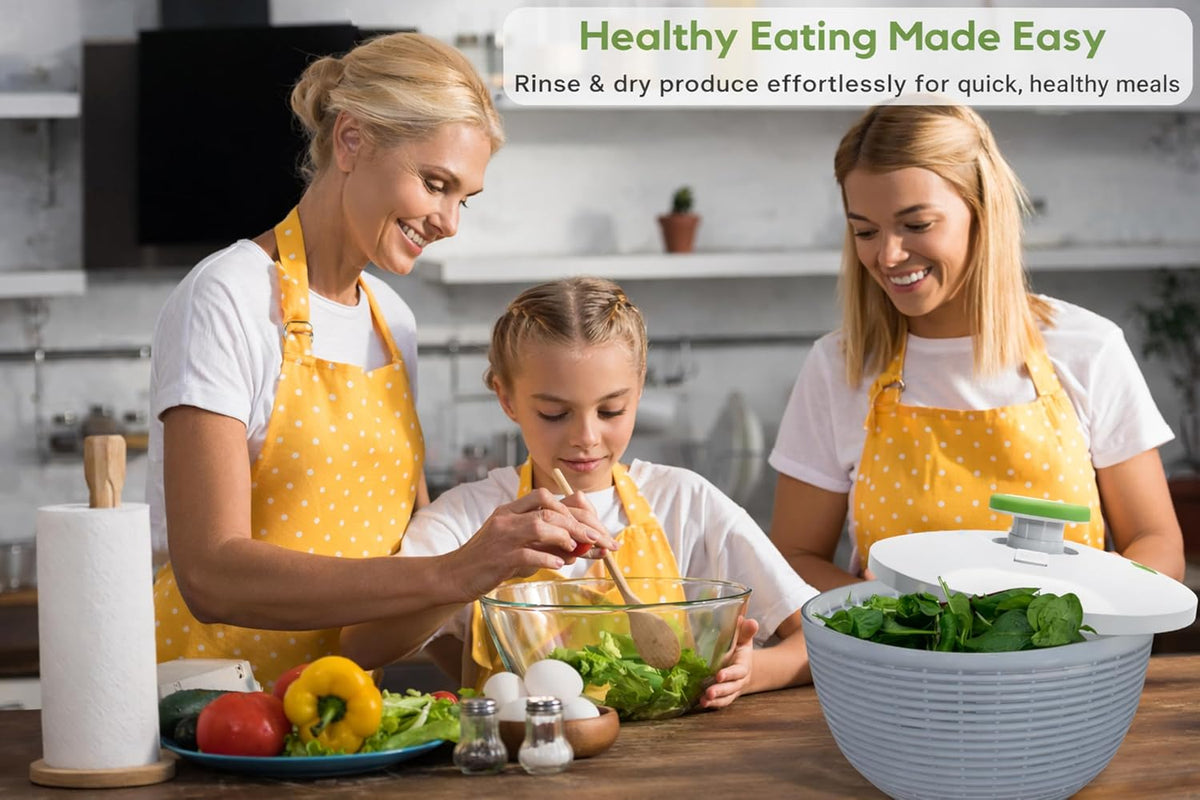 Large 6.2-Quart Collapsible Salad Spinner: Manual One-Handed Pump Vegetable Washer Dryer Drainer Strainer, BPA-Free Bowl, Basket Colander & Lid, Compact Storage, for Greens Herbs Fruits