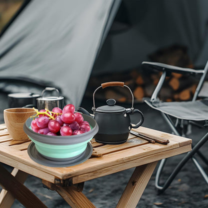 Collapsible Camping Bowl with Lid, Foldable Food Container
