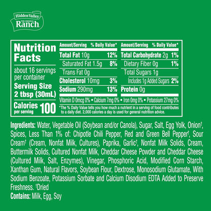 Southwest Chipotle Ranch Condiment and Dressing, Easy Squeeze Bottle, 16 Fl Oz (Package May Vary)