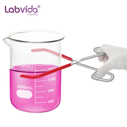 Upgrated 6 Size Low Form Glass Beaker Set, 25ml 50ml 100ml 250ml 500ml 1000ml, 3.3 Boro Glass beakers with Printed Graduation, LVA019