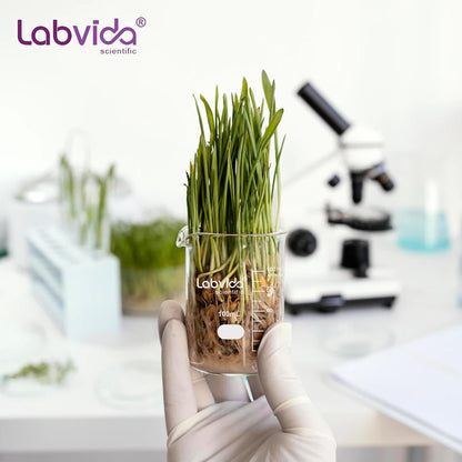 Upgrated 6 Size Low Form Glass Beaker Set, 25ml 50ml 100ml 250ml 500ml 1000ml, 3.3 Boro Glass beakers with Printed Graduation, LVA019
