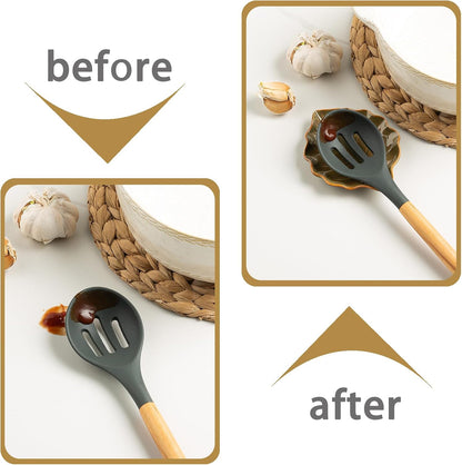 Ceramic Spoon Rest, 5.1 in Leaf Shape for Stove Top and Counter | Fits spoons, ladles, spatulas and coffee stirrers beside the stove, sink, coffee bar or dining table.